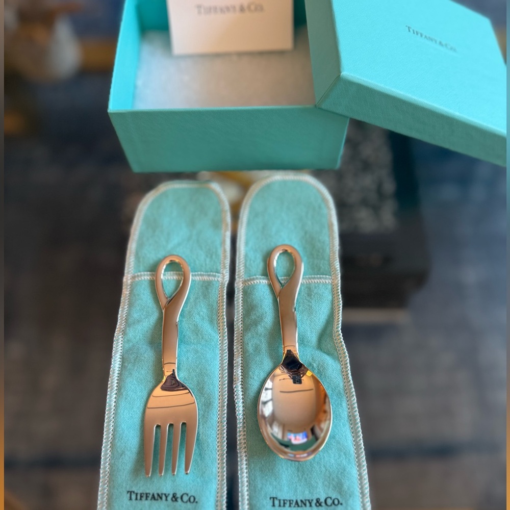Tiffany & Co. Elsa Peretti Sterling Silver Baby Fork and Spoon Set